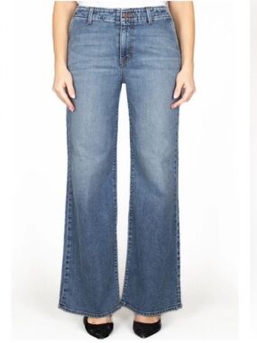 NWT Fidelity - Makana Full Wide Leg Jeans - butter blue - size 25